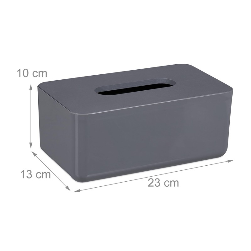 Relaxdays Tissue Box with Bamboo Lid for Bathroom, Tissue Box,