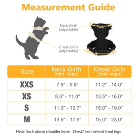 Dooradar Cat Harness and Leash Set, Escape Proof Safe Adjustable Kitten Vest Harnesses for Walking, Easy Control Soft Breathable Mesh Jacket with Reflective Strips for Cats, Black, S