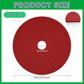 Shimeyao 16 Pcs 32. 2 Inch Non Woven Tree Mulch Ring Round Tree Weed Barrier Mat Reusable Landscape Protector Base Barrier Fabric for Weed Root Protection (Red)