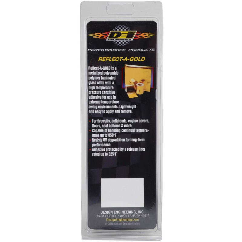 Design Engineering, Inc. 10392 Reflect-A-Gold High-Temperature, Heat-Reflective, Adhesive-Backed Sheet, 12"