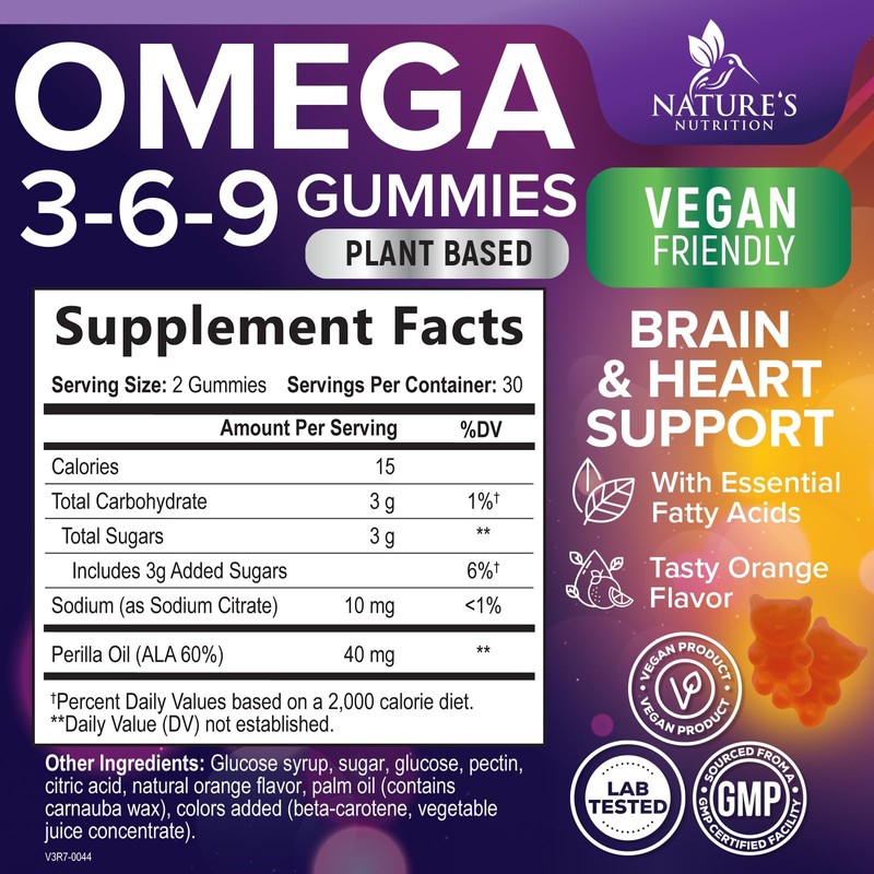 Omega 3 6 9 Gummies - Vegan Omega 3 Supplement