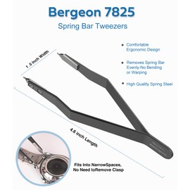 Watch Spring Bar Tool, 7825 Spring Bar Tweezers Lug Removal Fitting Tool (Silver)