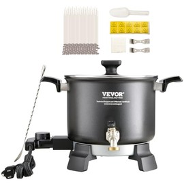 VEVOR Fundidor de cera de 5 litros para fabricación de velas, olla eléctrica grande para fundir cera con pico vertedor fácil, control de temperatura de 4 niveles, fácil de limpiar para velas, jabón