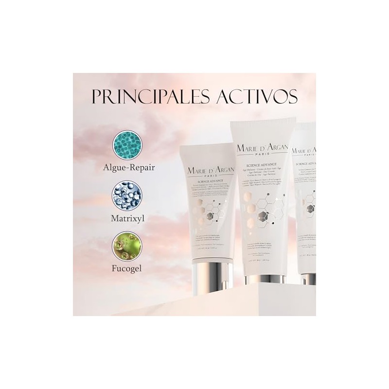 Marie Argan Set Piezas Science Advance Crema Facial Día Contorno