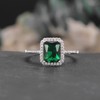 Bonlavie Women's 3.6ct Emerald Cut 8x6mm Green Emerald Solid 925