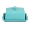 Blue Ceramic Butter Dish with Lid & Handle – Large