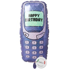 balloa Palloncino XXL in pellicola per telefono cellulare, stile vintage, con elio, decorazione nostalgica, idea regalo per uomini e donne anni '90, compleanno, decorazione per feste, palloncini in