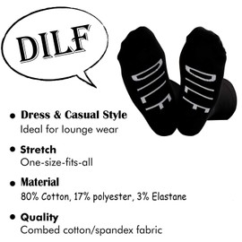 TSOTMO DILF Socks Dad I’d Like to Socks Novelty Socks for Men Hot Dad Socks (C. DILF Socks)