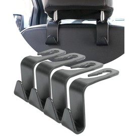 SCUARI 4 Pack Car Purse Hook,Interior Car Accessories Seat Hook for Headrest,Bag Holder for Cars,Universal Auto Back Seat Hanger Storage Organizer for Groceries,Clothes,Umbrella,Handbags,Toys