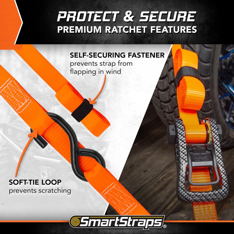 SMARTSTRAPS - 249 14' 3000lb CarbonX Ratchet Tie Downs 4