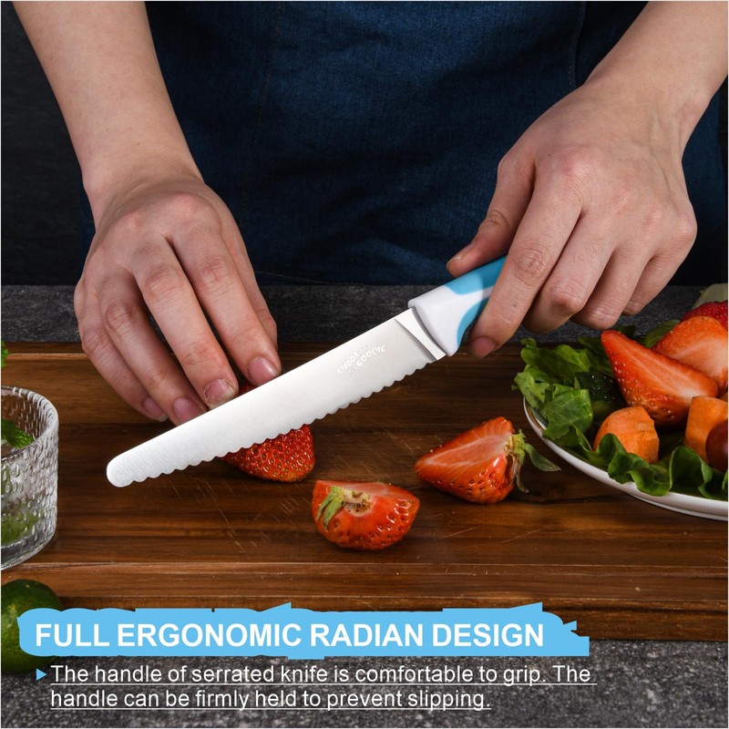 kiddi cookie Serrated Knife Serrated Bread Knife Stainless Steel Serrated