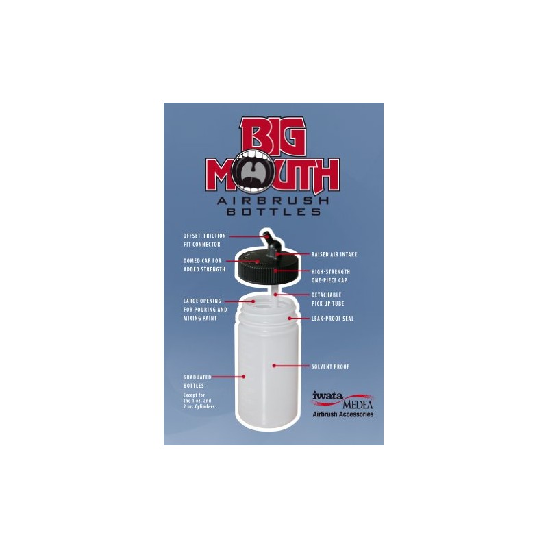 Iwata-Medea Big Mouth Bottles, 3 oz.