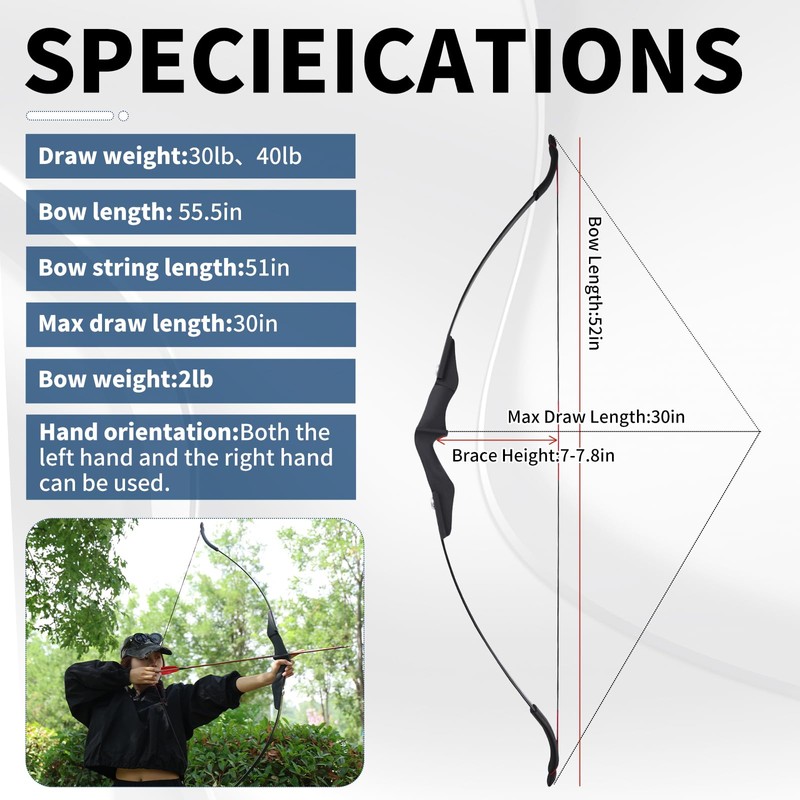 Adult Recurve Bow Can Be Used On Both Hands. The