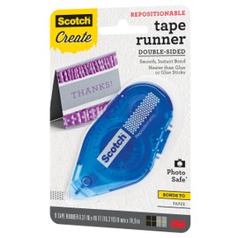 Scotch Tape Repositionable Runner, Double-sided, Photo Safe .31 in x 16.3 ft (055-RPS-CFT) , Blue