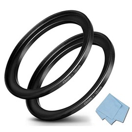 49mm-58mm Step Up Ring 49mm Lens to 58mm Filter (2 Pack), WH1916 Camera Lens Filter Adapter Ring Lens Converter Accessories