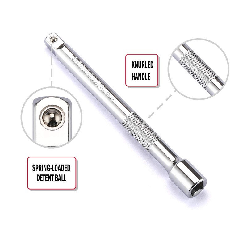 MIXPOWER 9-Piece Extension Bar Set, 1/4", 3/8" and 1/2" Drive