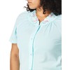 Shadowline Women's Plus-Size Petals Short Sleeve Pajama, Sea Foam, 46