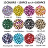 1800Pcs Hot Fix Glass Flatback Rhinestones HotFix Round Crystal Gems