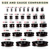 BIG GAUGES Pair of Stainless Steel 10g Gauge 2.5mm Black