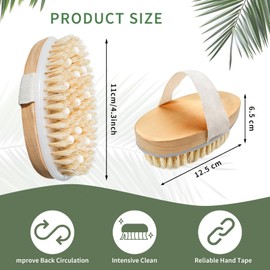 LECEHIVO 12 Pcs Dry Brushes for Body Exfoliating Brush and Massage Nodule Scrubber Beauty Exfoliator with 12 Hooks for Shower, Bath, and Back Circulation Improvement Dead Skin Remove (Oval)