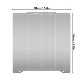 FYSETC 3D Printer Prussa Mini 2 in 1 PEI Sheet Buildplate Steel Spring Bed Cover with PEI Sticked 196.3x190mm/ 7.7x7.4 inch for Prus Mini Hotbed Part