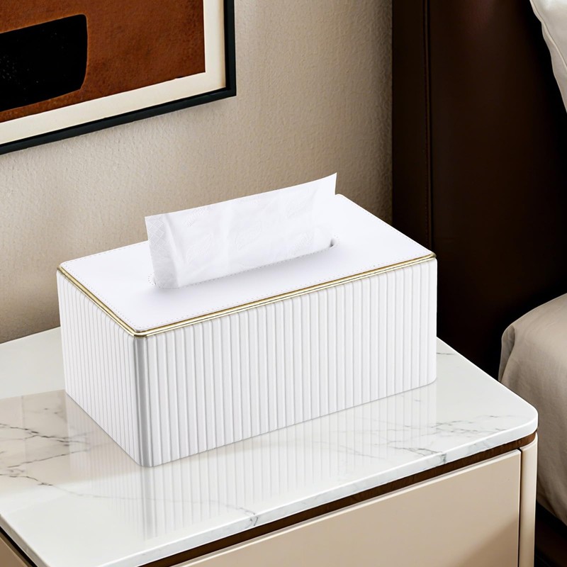Richblue Tissue Case Tissue Box PU Leather Box Tissue Gold