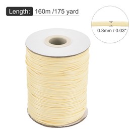 MECCANIXITY Waxed Cord 0.8mm Waxed Polyester Cord 175 Yard Wax Thread String for Bracelet Making,Necklaces, Beading,Jewelry Making and DIY Crafts(Beige)