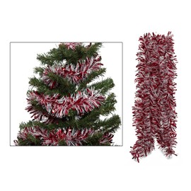 Simply Products 4M Chunky/Fine Cut Christmas Tinsel Garland Decoration (Red & White)