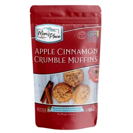 Mom's Place Gluten-Free Apple Cinnamon Muffin Mix, Easy to Make, Non-GMO, Nut Free, Soy Free & Dairy Free, 12 Servings, 14.5 oz