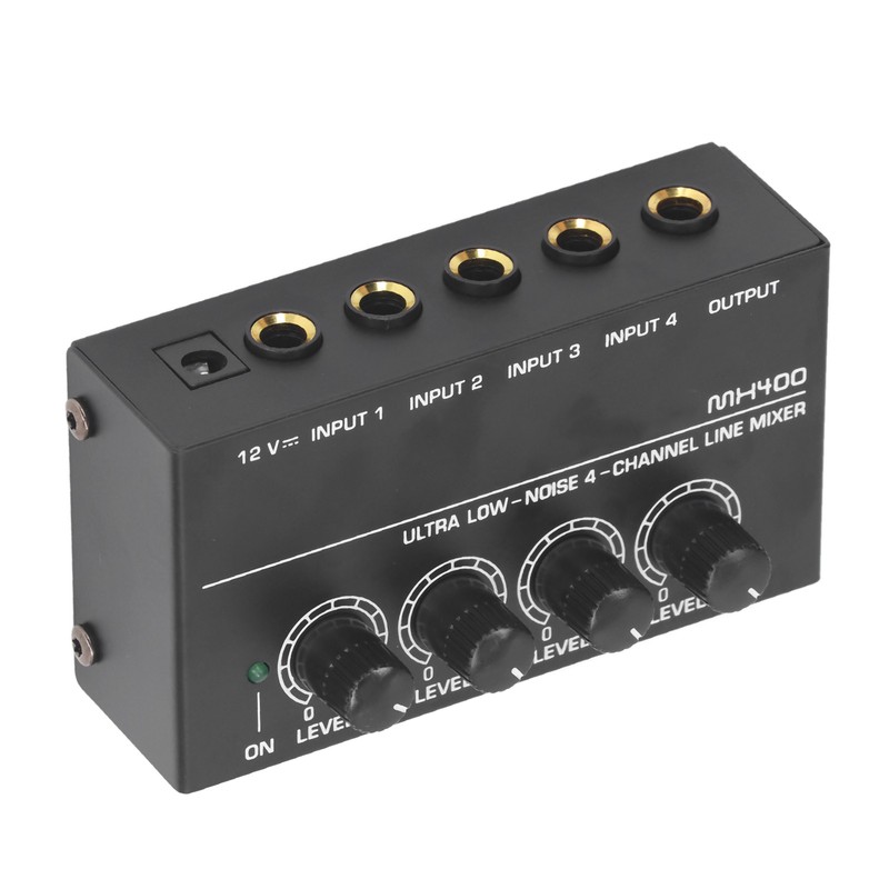 4 Channel Mixer Black Ultra Low Noise 4 Channel Compact