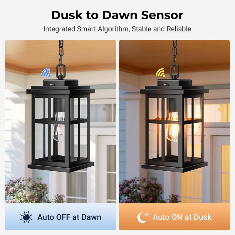 OPAXIS Dusk to Dawn Outdoor Hanging Lights, 14.5 inch Large