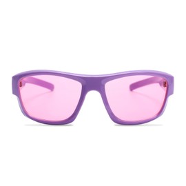 GUVIVI Retro Y2K Sunglasses for Women Fashion GEN Z Wrap Around Rectangle Sunglasses Shades Sun Glasses, Purple Frame - Lavender Lens, One Size