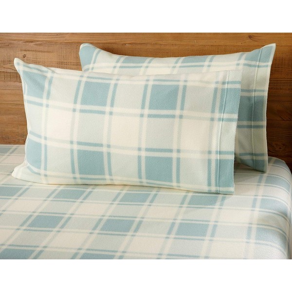 Great Bay Home 4 Piece Micro Fleece King Navy Plaid