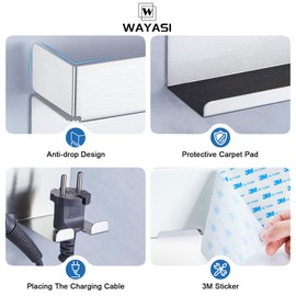 WAYASI Hair Dryer Holder Wall Mount Hair Tool Organizer, Stainless Steel Hair Dryer Straightener Holder, Bathroom Blow Dryer Holder, Adhesive Curling Iron Holder, Hairdryer Holder Storage