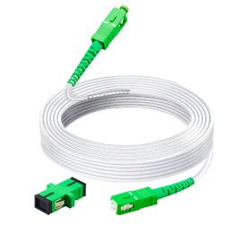 Simplex SC/APC to SC/APC Fiber Patch Cable 2m/6ft,Fiber Optic Internet Cable,Single Mode Armored Fiber Optic Jumper Optical Patch Cord, Att Fiber Cable OS1/OS2 Compatible OD 3.0mm LSZH White