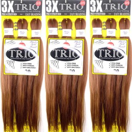 BNG Trio 3X Pre-Stretched Braiding Hair 28" for Easy Braid Professional Itch Free Synthetic Fiber 3 PACK Hair (9 bundles) (#30)