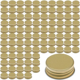 gouveo Set of 100 Screw Caps Polypropylene 31.5 Gold and 28 Page Flaschendiscount Recipe Booklet for Bottles Aluminium Bottle Caps