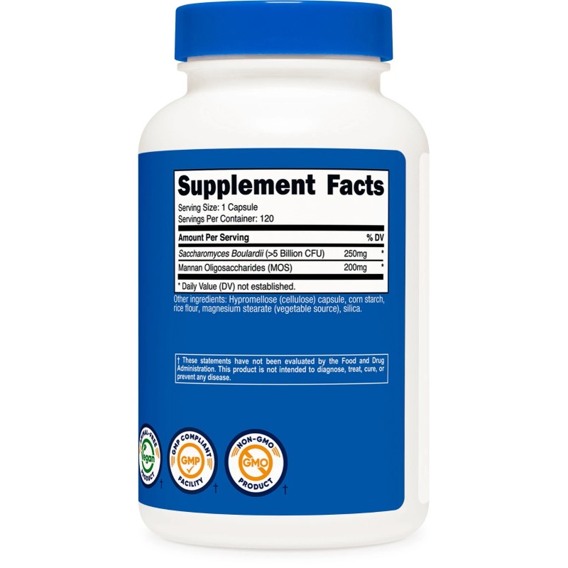Nutricost Saccharomyces Boulardii + MOS Capsules ( 5 Billion CFU)