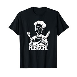 Hibachi Chef Knife Fork Culinary Art T-Shirt