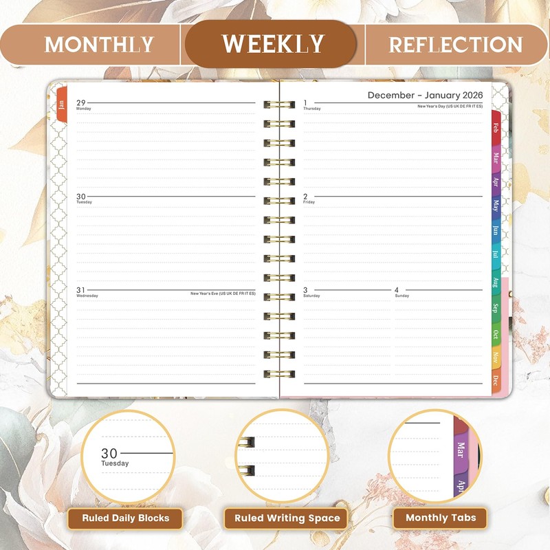 2026 Planner - Planner 2026 Weekly and Monthly, JAN.2026 -