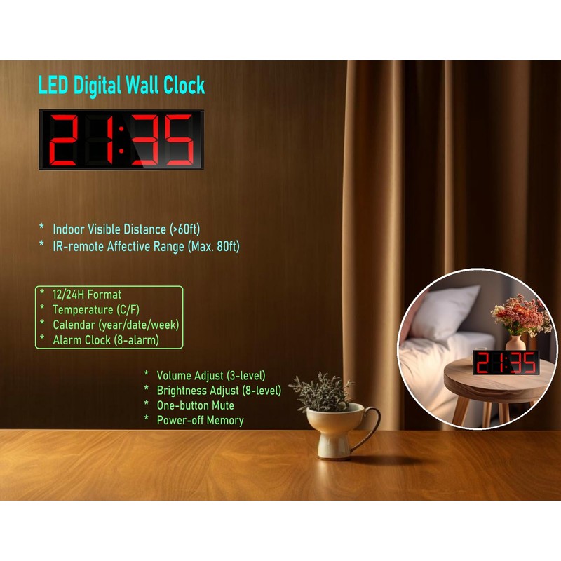 Boyiit 17.3'' Extra Large Home Gym Timer Clock, Programable Workout