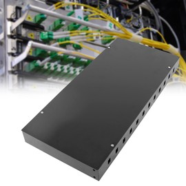 YAODHAOD 4-12 Port Fiber Optic Wall Mount Enclosure Box, Fiber Optic Distribution Box,SCLC Square Port Optical Fiber Termination T Fiber (Rack 4port - 12 Ports, Black)
