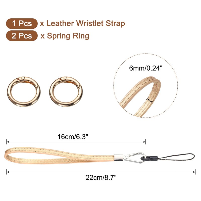 sourcing map Smooth Leather Wristlet Strap, Prevent Drop Wrist Lanyard
