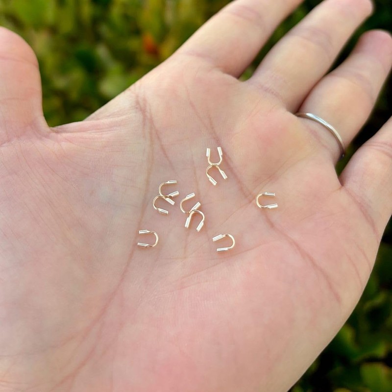 50pcs Adabele Real 1/20 14K Gold Filled Wire Guard Thread