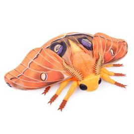 FRANKIEZHOU Realistic Polyphemus Moth Plush Animal - Orange 9.8 Inch,Polyphemus Moth Plush Toy, Soft Moth Stuffed Toy, Girls Toy,Moth Toy for Kids, Home Decor, Cuddle Toy