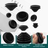 BuxiuGK 60 PCS Black Tower Shaped Rubber Grommets 10mm/20mm/25mm/30mm,Grommets Wire
