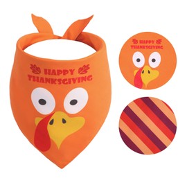 Gofshy Thanksgiving Dog Bandana XLarge 1PCS, Fall Autumn Triangle Reversible Holiday Scarf for Boy and Girl, Orange Bibs Accessories for Large and Extra Large Dogs