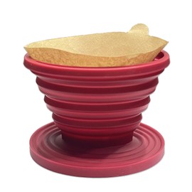 Joyangy Collapsible Coffee Maker Filter, Reusable Coffee Dripper, Rubber Coffee Maker with 5Pcs Paper Filters, for Home, Camping, Travel, Office