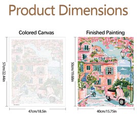 JATOK Paint by Numbers Kit for Adults Beginners, Landscape DIY Easy Acrylic Oil Painting by Numbers on Canvas, Paint-by-Numbers Drawing Kits for Gift Home Wall Decor Without Frame 16x20in