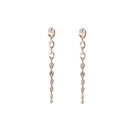 Long Crystal Beaded Tassel Teardrop Dangle Chain Earrings for Women Boho Tassel Dangle Earrings Sparkly Rhinestone Linear Earring Bridal Wedding Prom Costume Jewelry (Champagne)